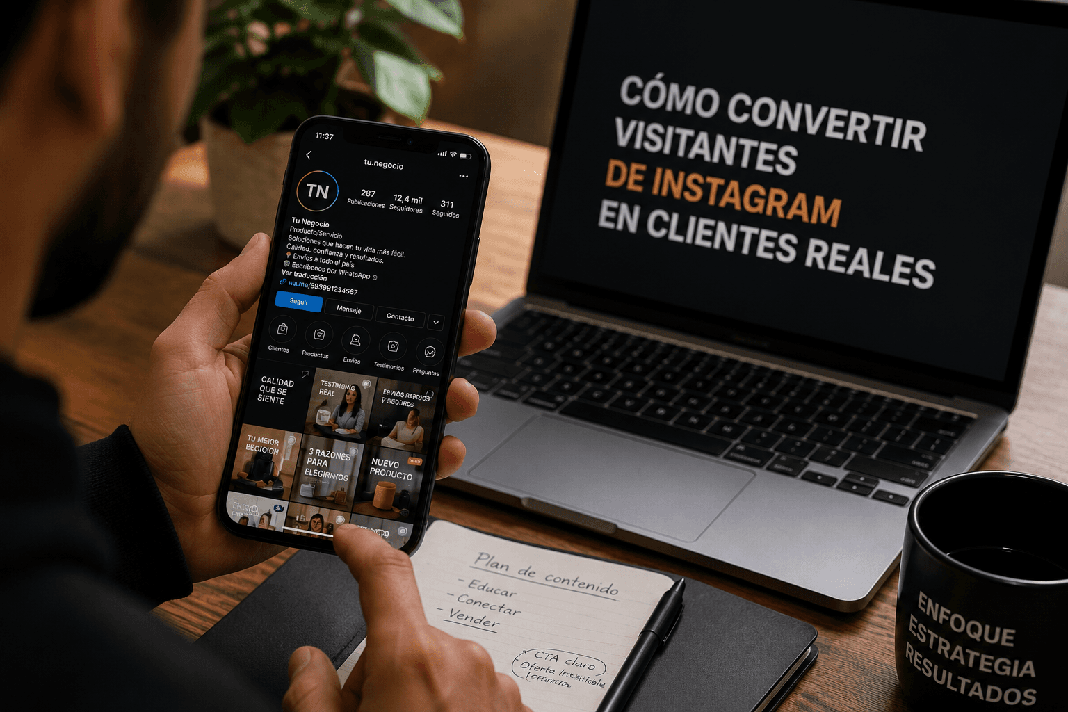 Perfil de Instagram conectado a ventas