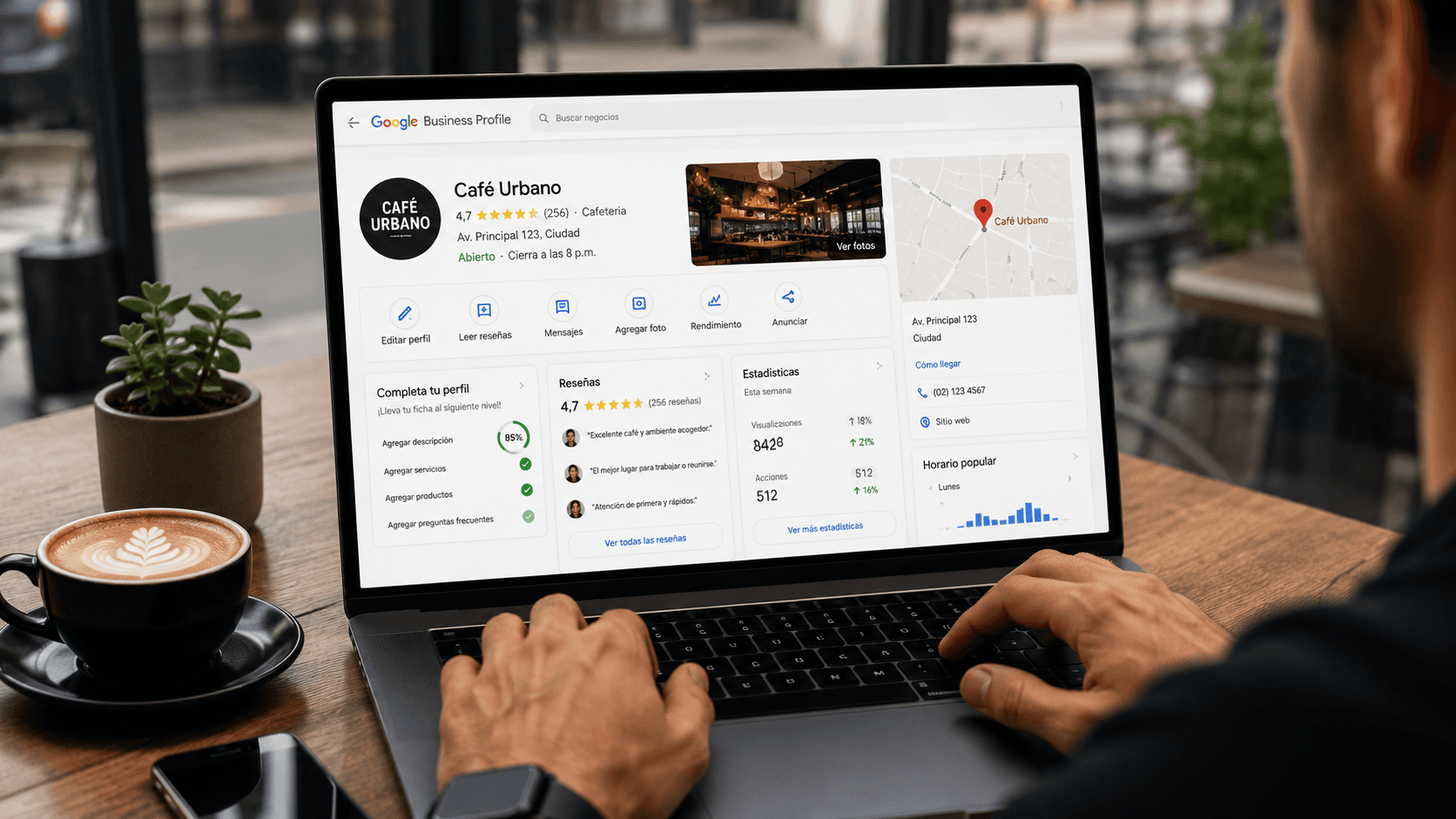 Negocio local optimizado para búsquedas en Google