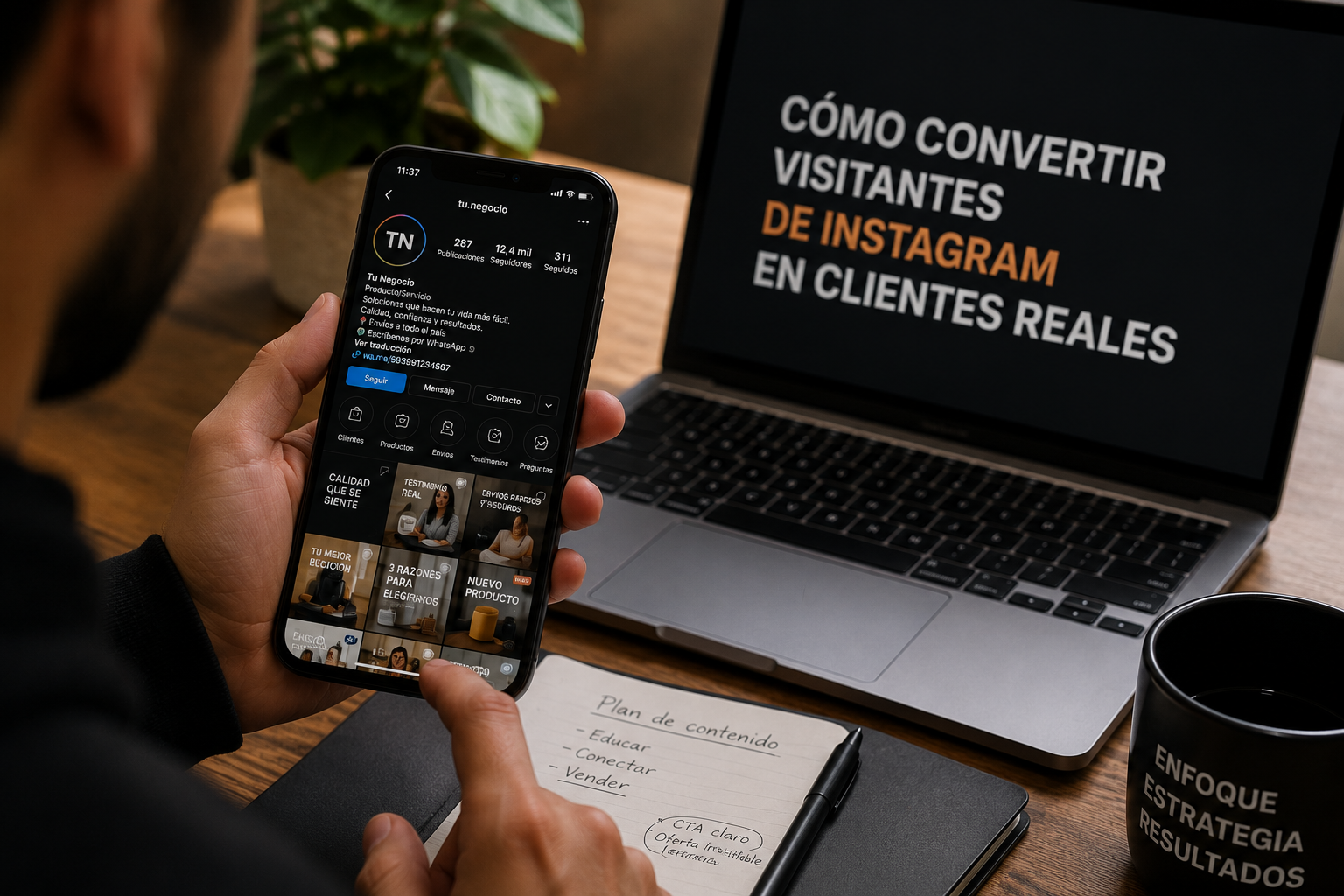 Perfil de Instagram conectado a ventas