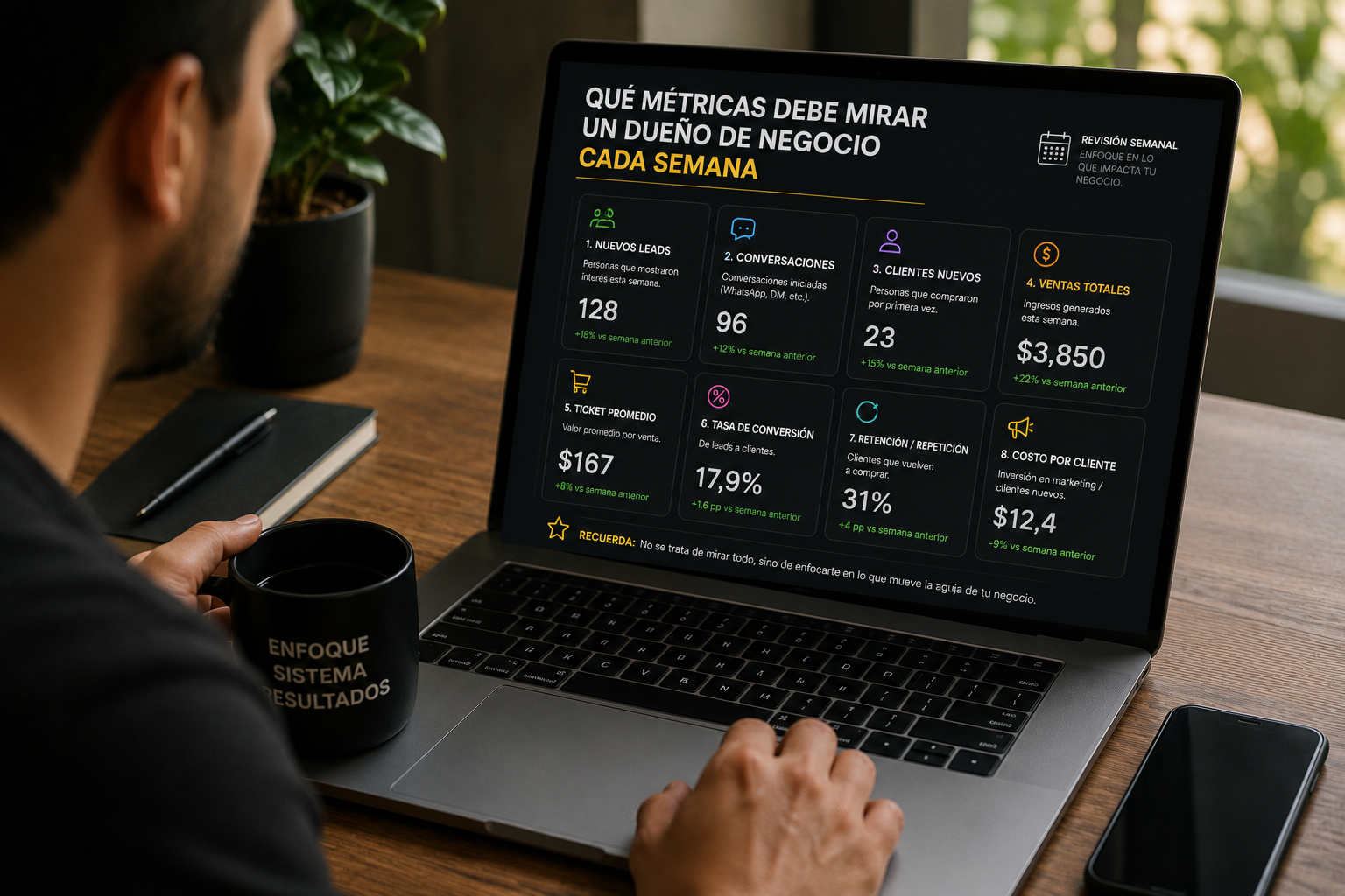 Métricas semanales para dueños de negocio